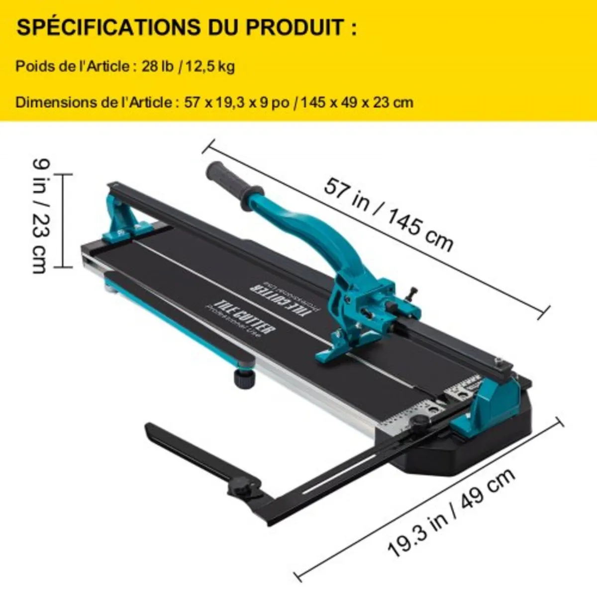 47 Inch Tile Cutter Single Rail Double Brackets Ma - Image 3