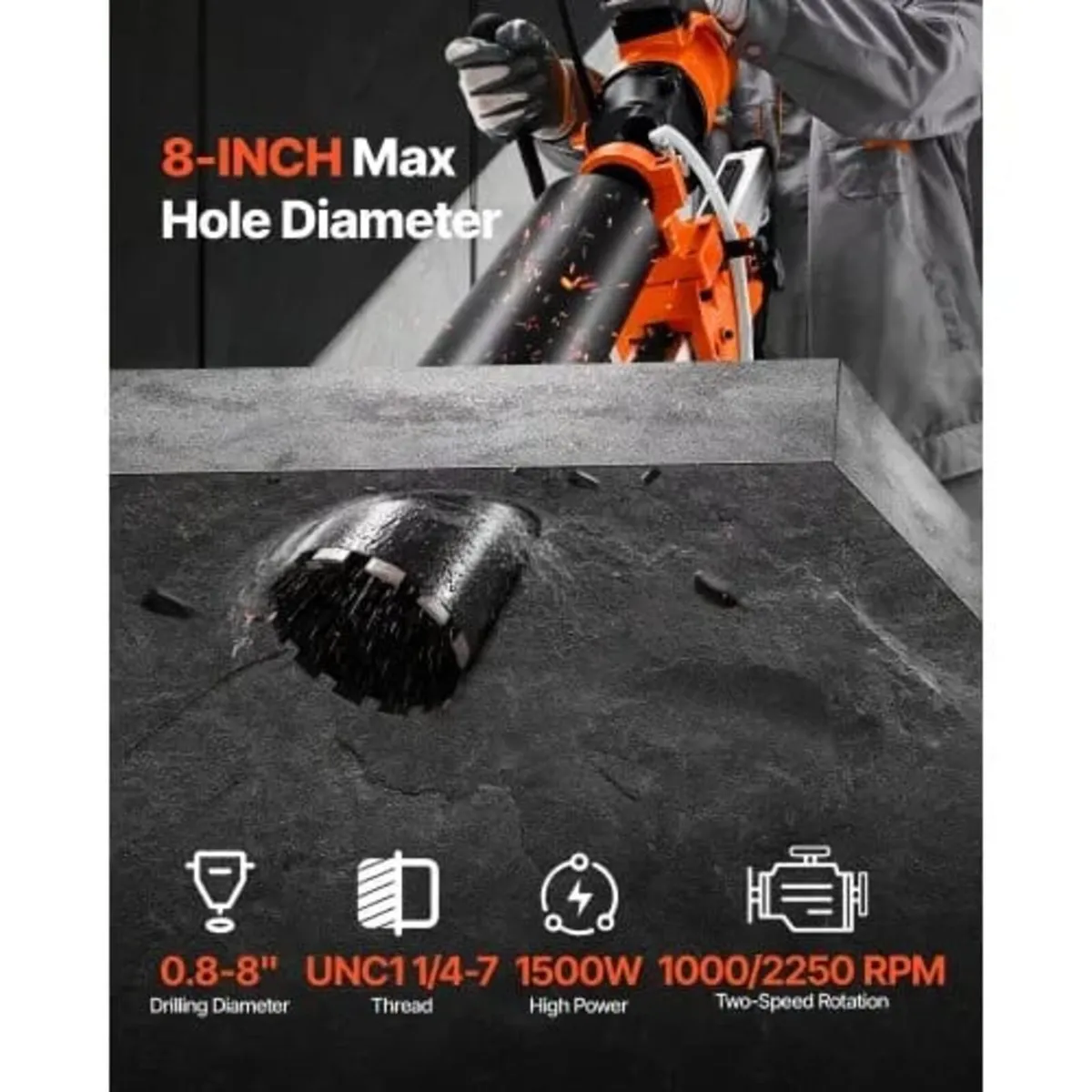 Diamond Core Drilling Machine, 200 mm Drilling Dia - Image 4