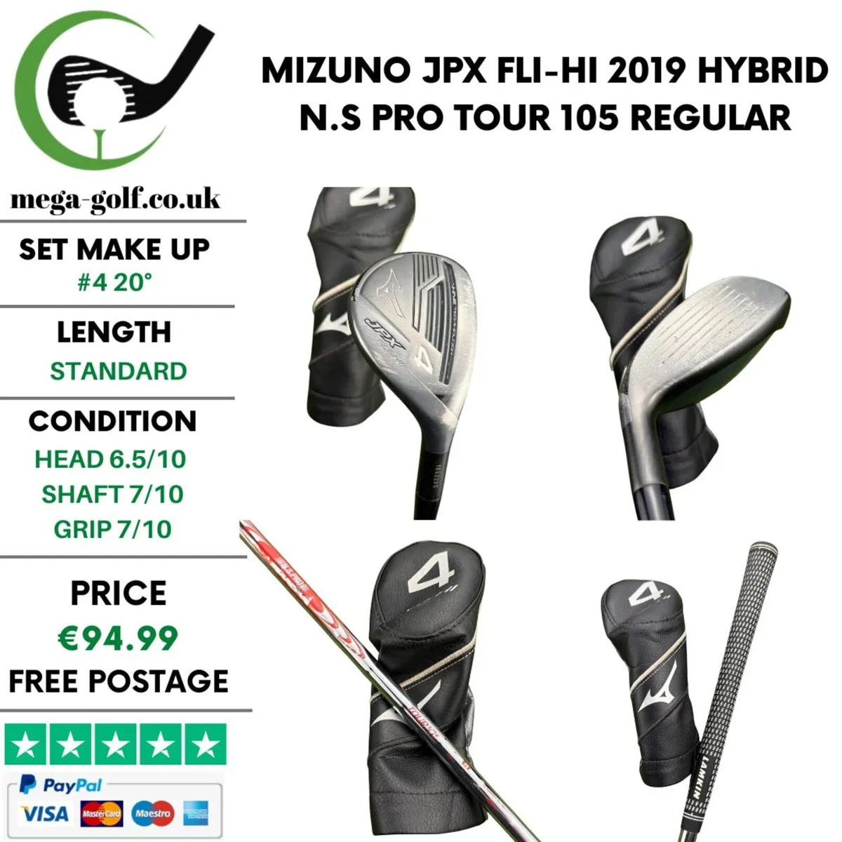 Mizuno JPX Fli-Hi 2019 Hybrid / #4 20° / Regular - Image 1