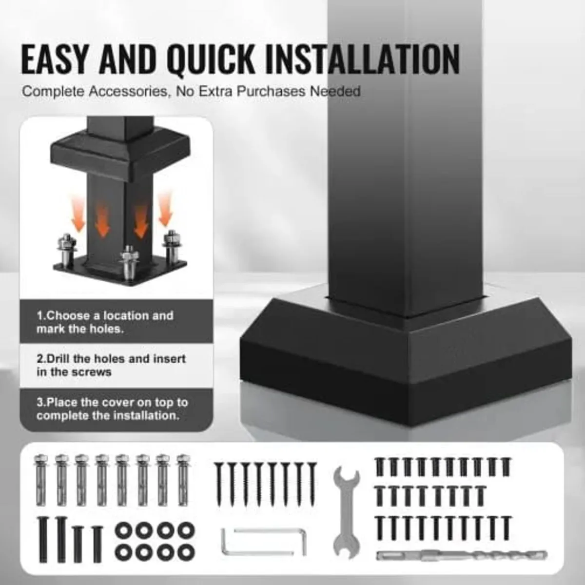 Outdoor Steps, 2-3 Step Stair Hand Rail Kit, Trans - Image 4