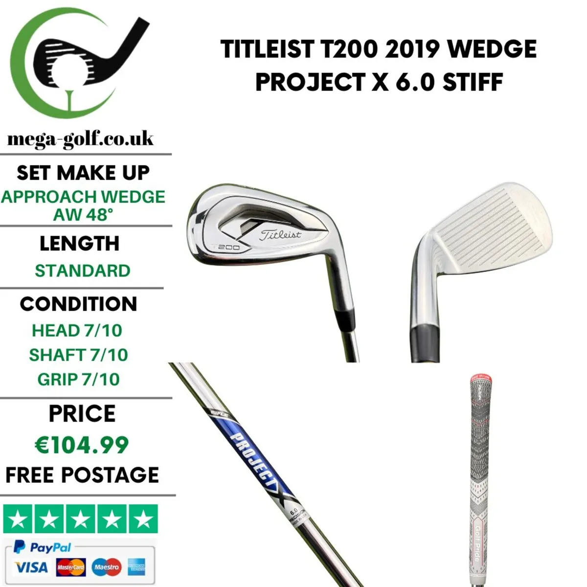 Titleist T200 2019 Wedge Aw 48° / Stiff - Image 1