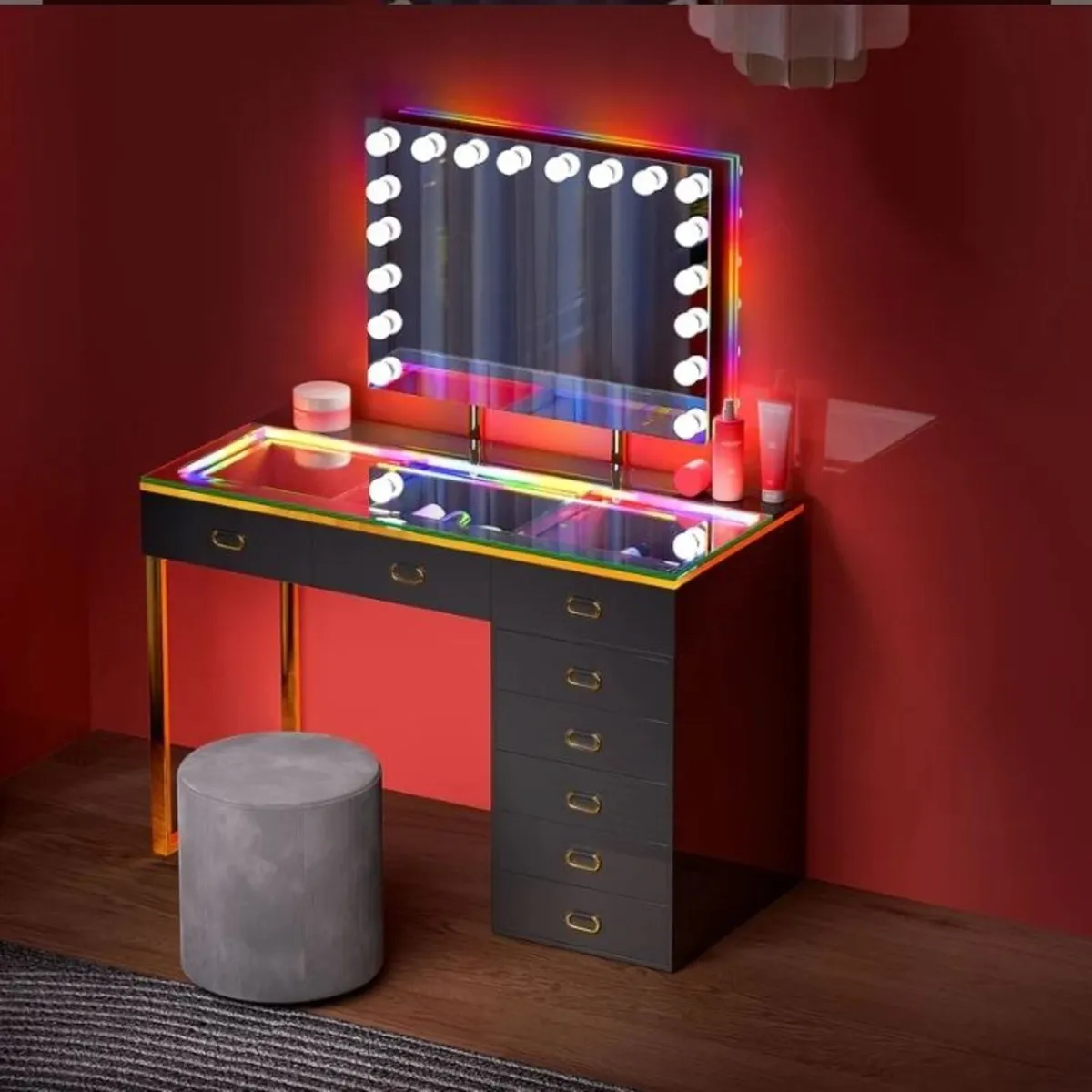 VANITII Chelsea Vanity Set with Hollywood Music Mi - Image 1