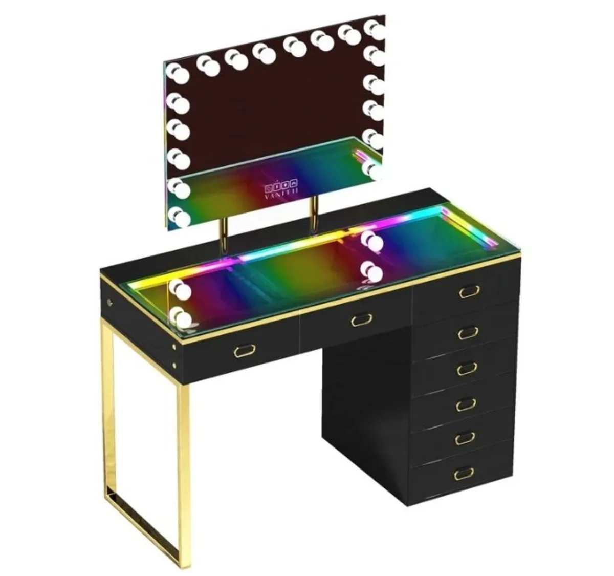 VANITII Chelsea Vanity Set with Hollywood Music Mi - Image 2