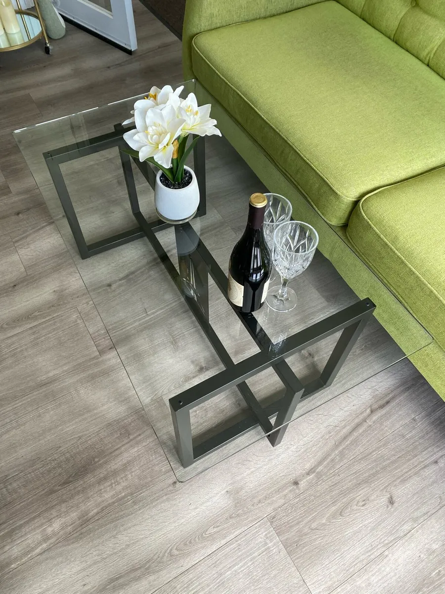 Stylish Glass Coffee Table and matching side Table - Image 2