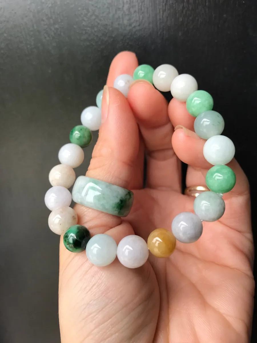 Certified- Grade A Burma Jadeite Jade  Multi-Color - Image 4