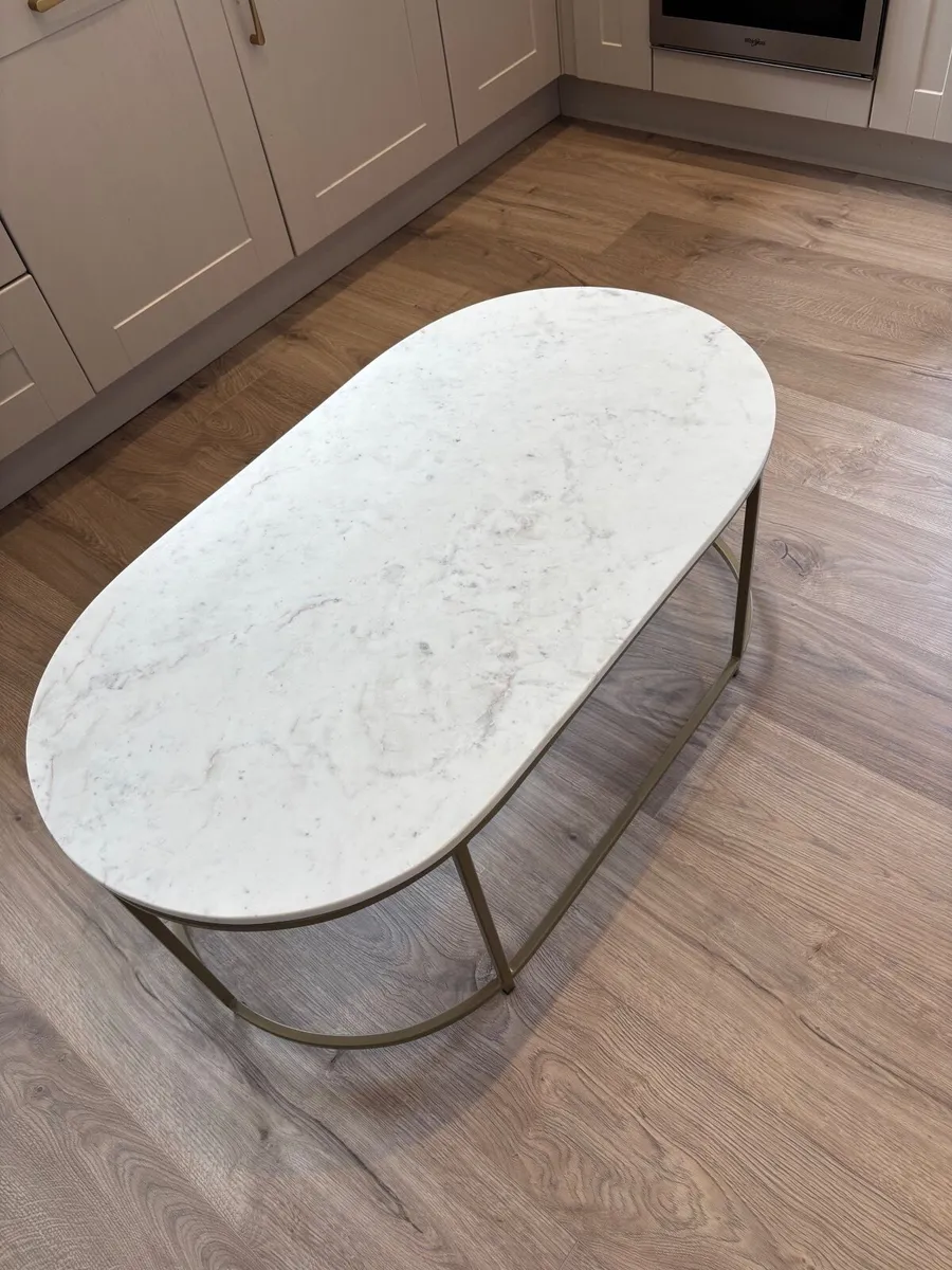 Marble and Brass Coffee Table - Image 3