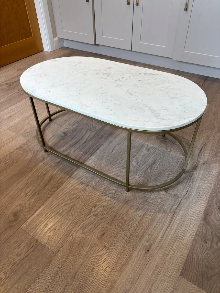 Marble and Brass Coffee Table - Image 1