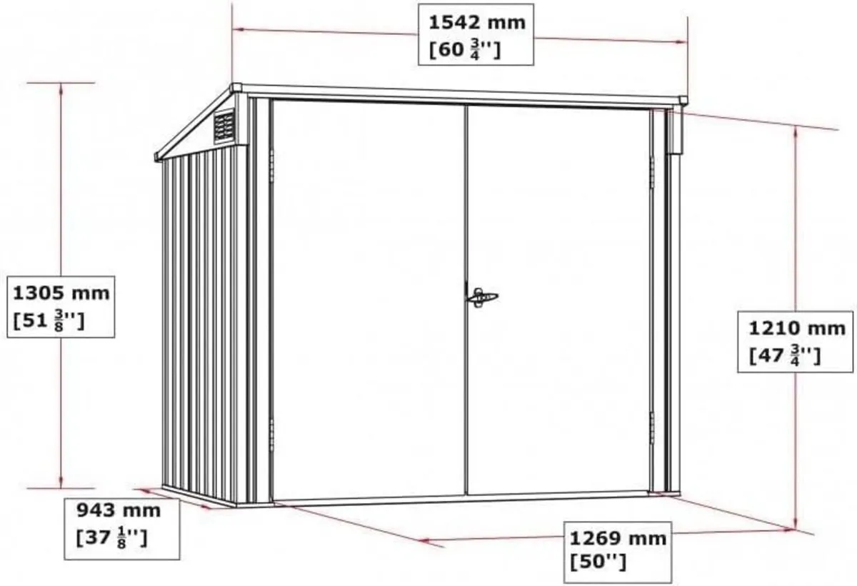 5×3 Steel Shed – Pump House / Well Pump Cabinet / - Image 2