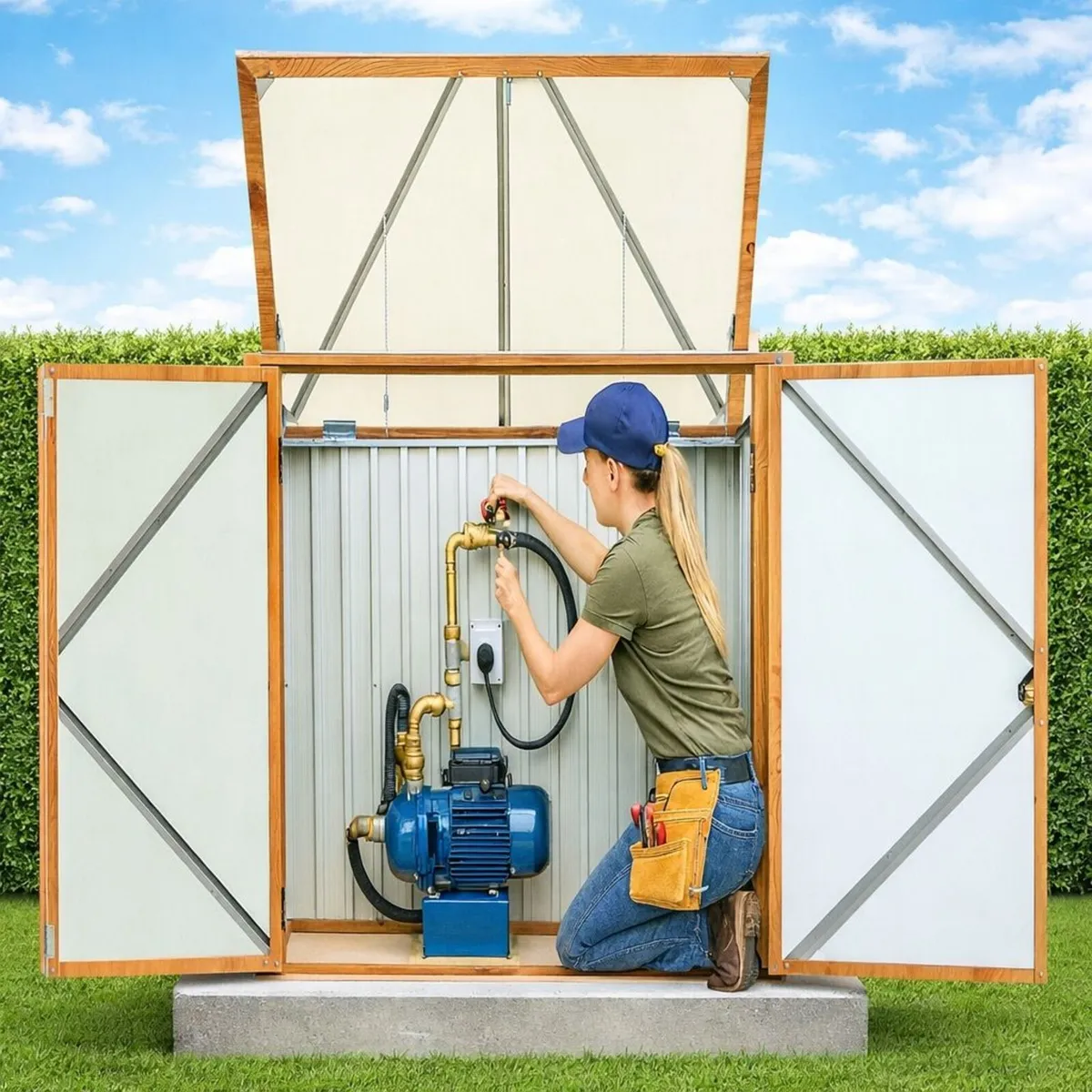 5×3 Steel Shed – Pump House / Well Pump Cabinet / - Image 3