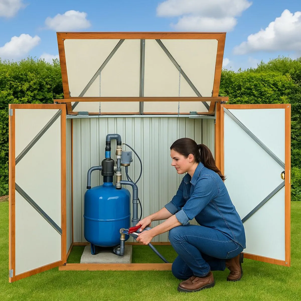 5×3 Steel Shed – Pump House / Well Pump Cabinet / - Image 4