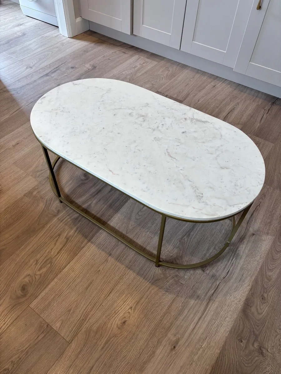 Marble and Brass Coffee Table - Image 4