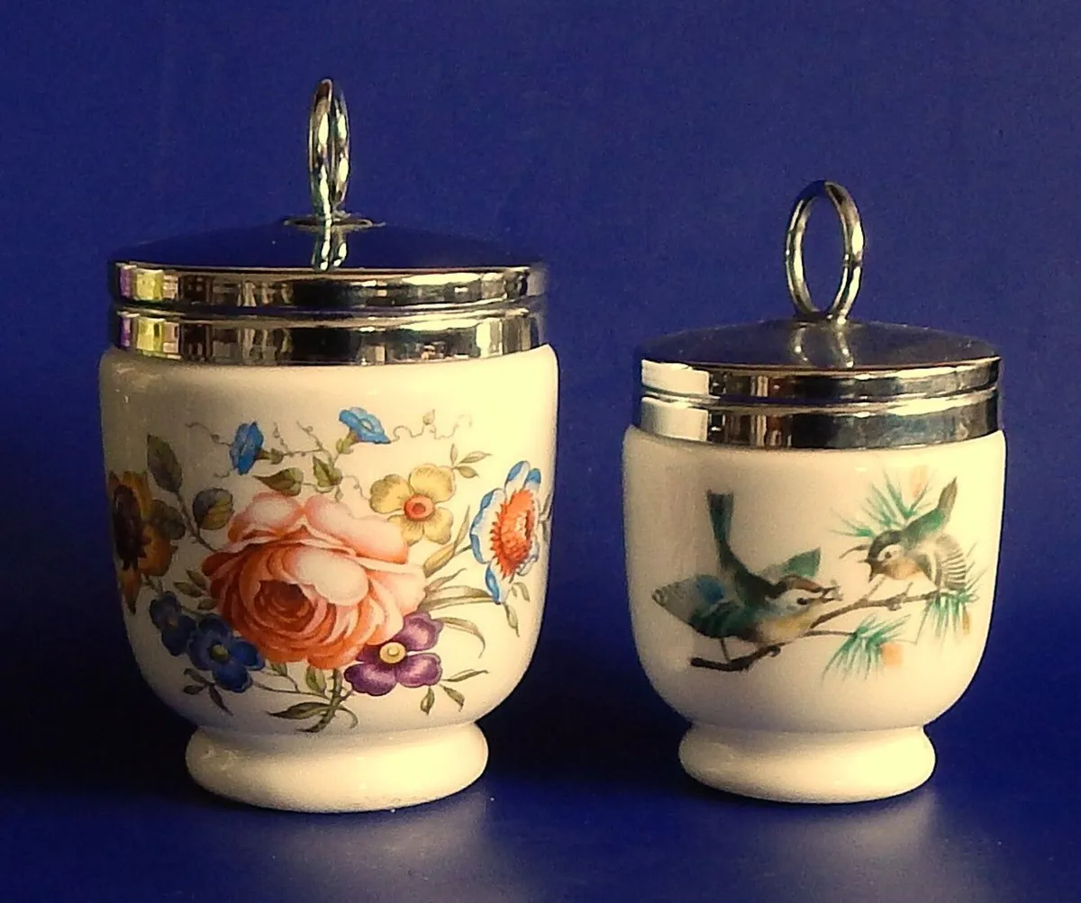 4 Vintage Royal Worcester Porcelain Egg Coddlers - Image 2
