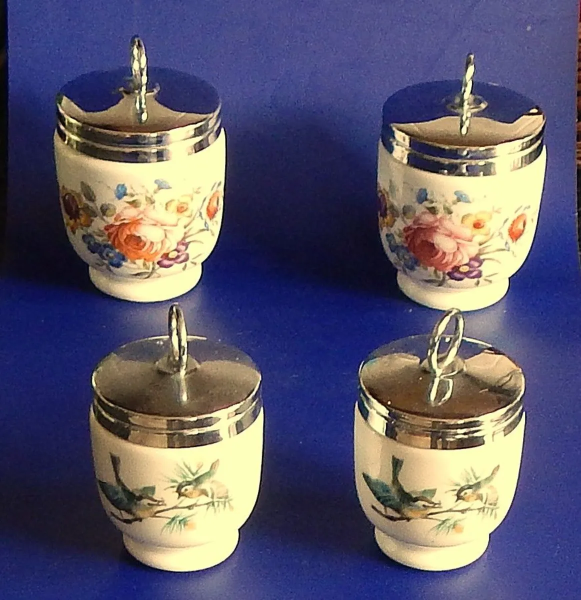 4 Vintage Royal Worcester Porcelain Egg Coddlers - Image 1