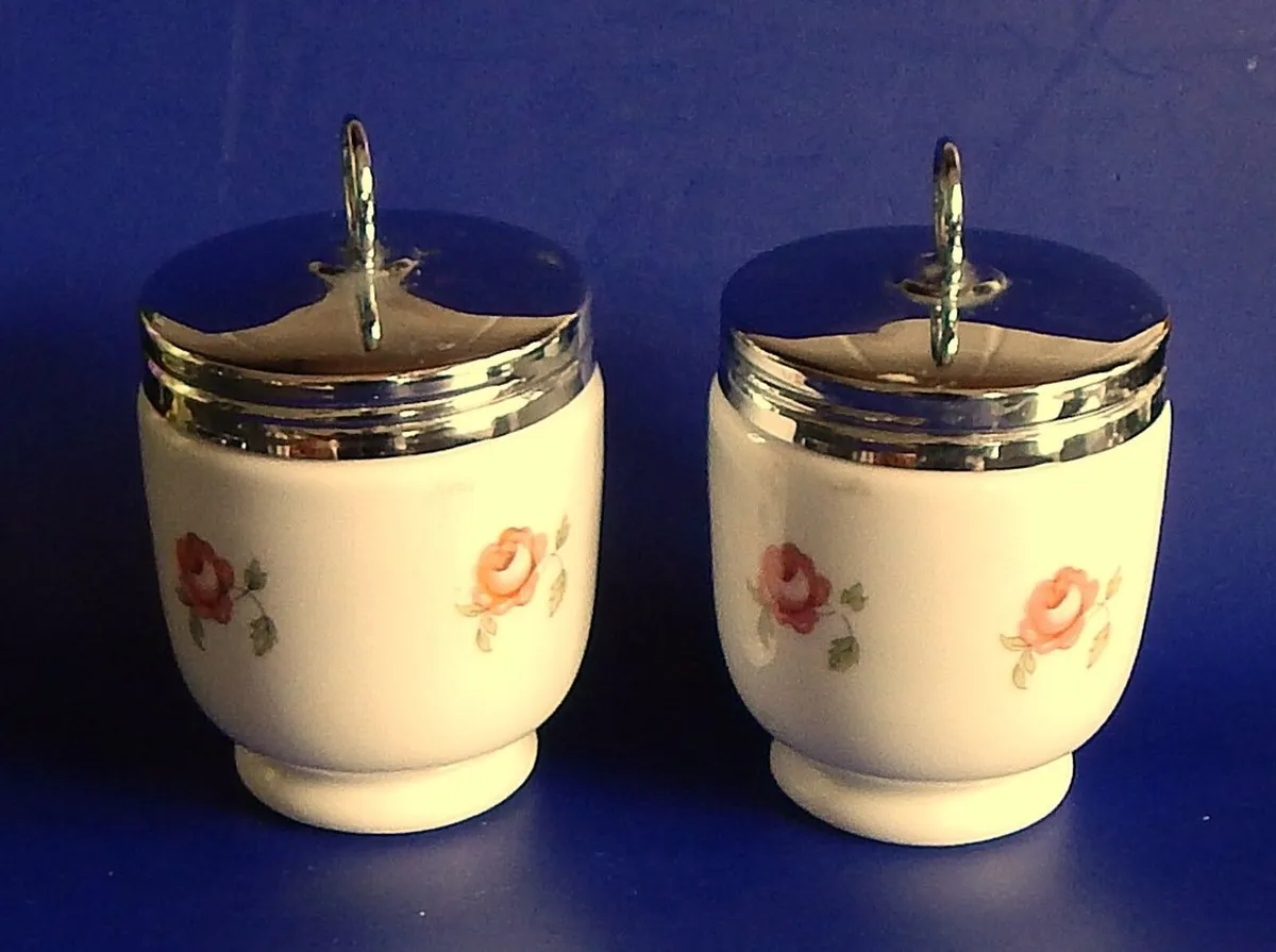 4 Vintage Royal Worcester Porcelain Egg Coddlers - Image 3