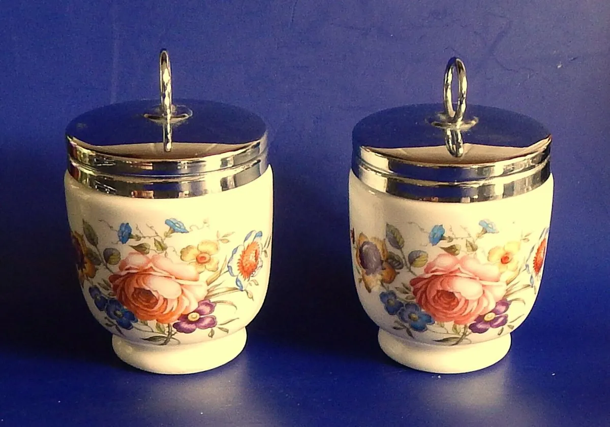 4 Vintage Royal Worcester Porcelain Egg Coddlers - Image 4