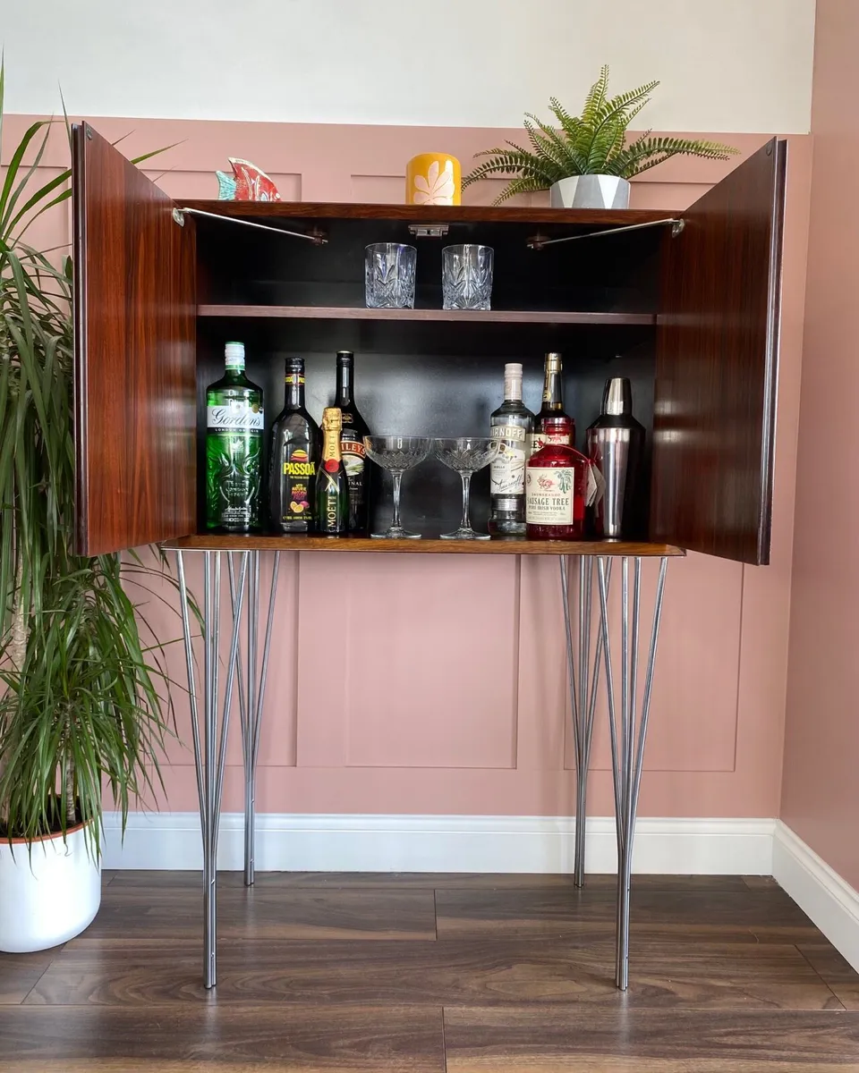 Mid Century Rosewood Cocktail Cabinet - Image 2