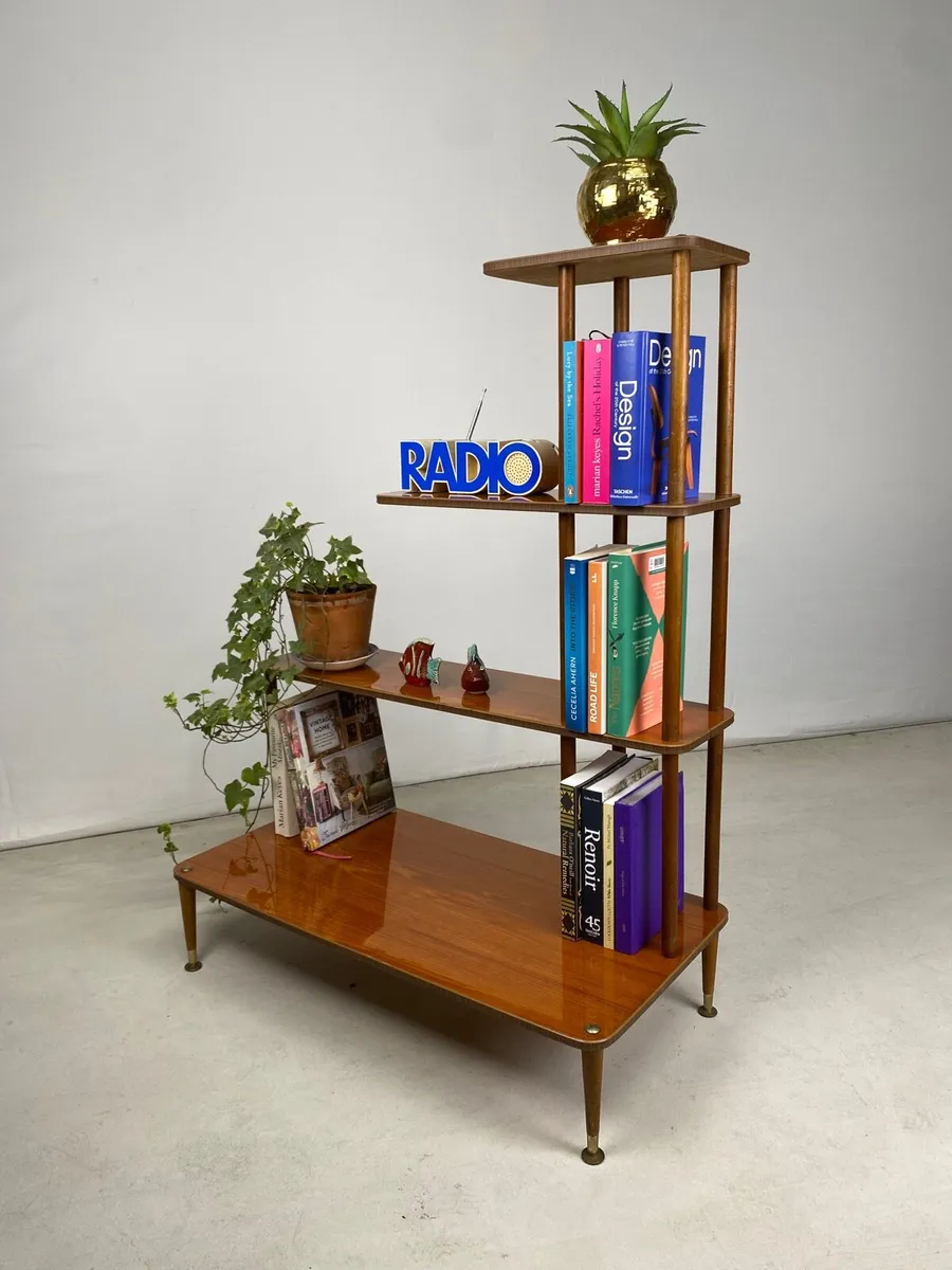 Rare Mid Century Open Shelved Bookcase - Image 2