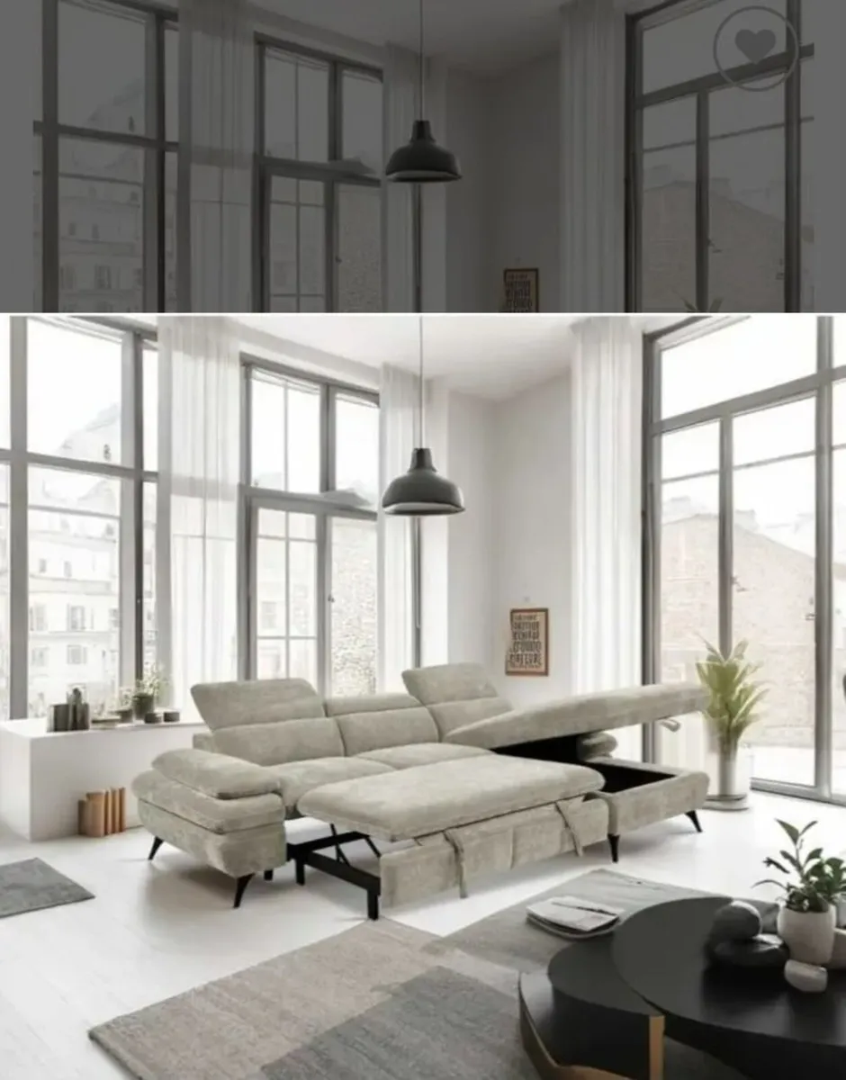 Hannah Cream Sofa Bed - Image 1