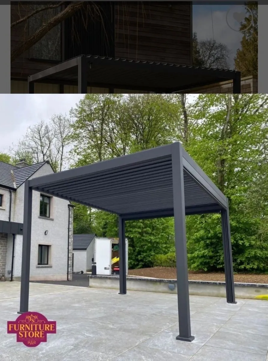 Hilton Aluminium Pergola in Graphite Grey - Image 4