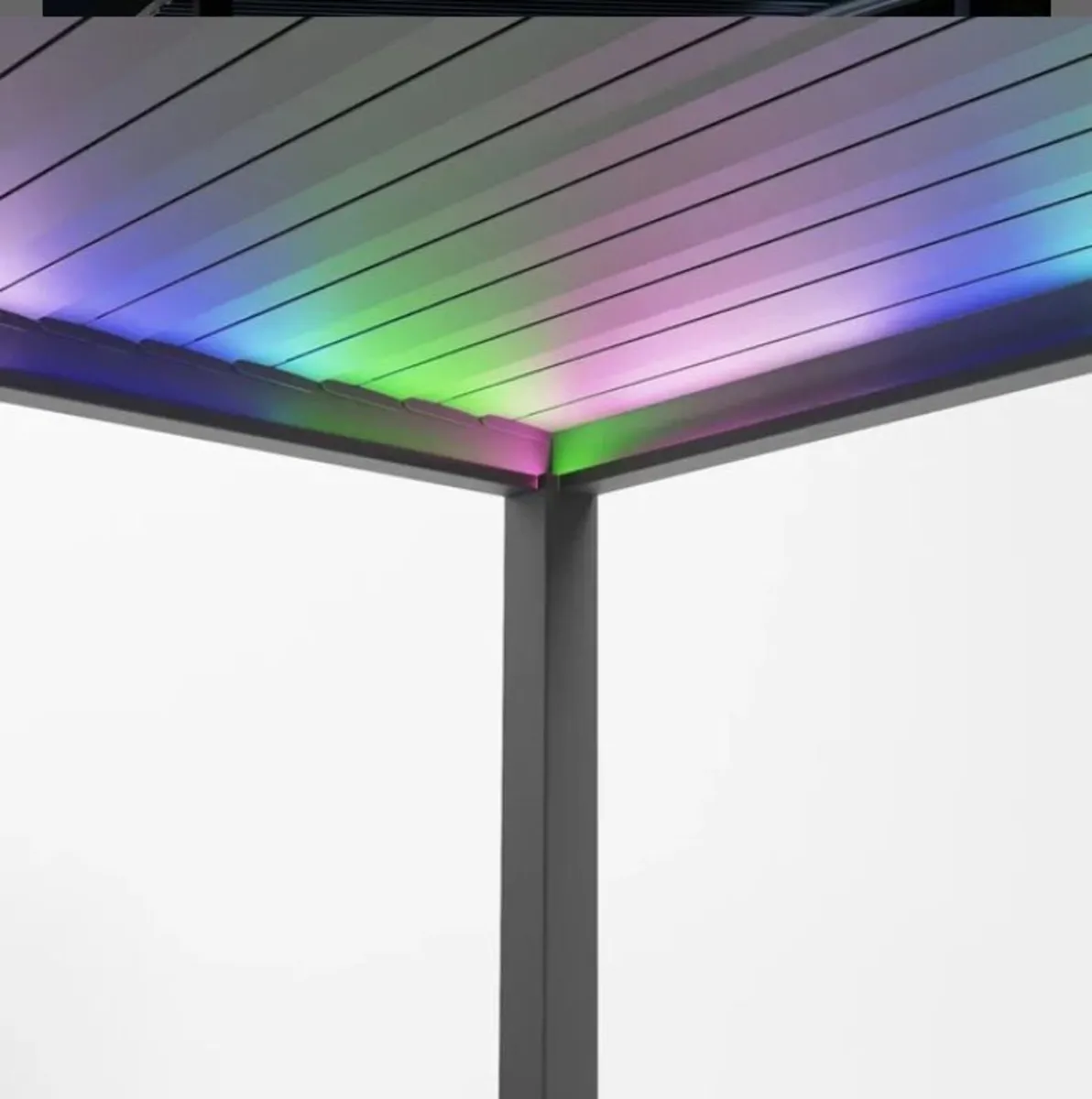 Hilton Plus Aluminium Metal LED Pergola in Graphit - Image 2
