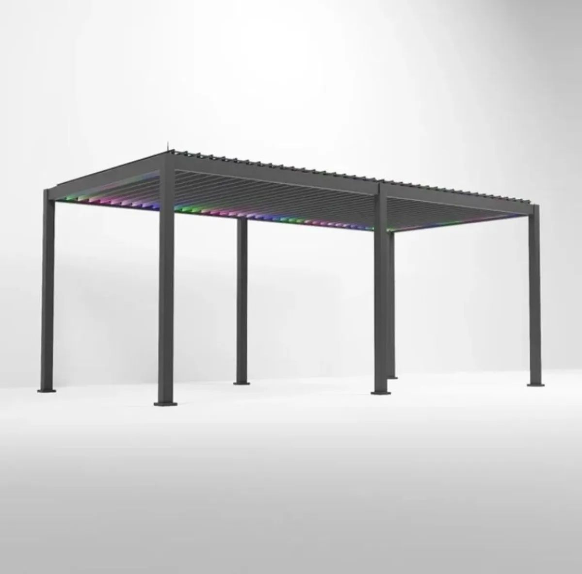 Hilton Plus Aluminium Metal LED Pergola in Graphit - Image 3