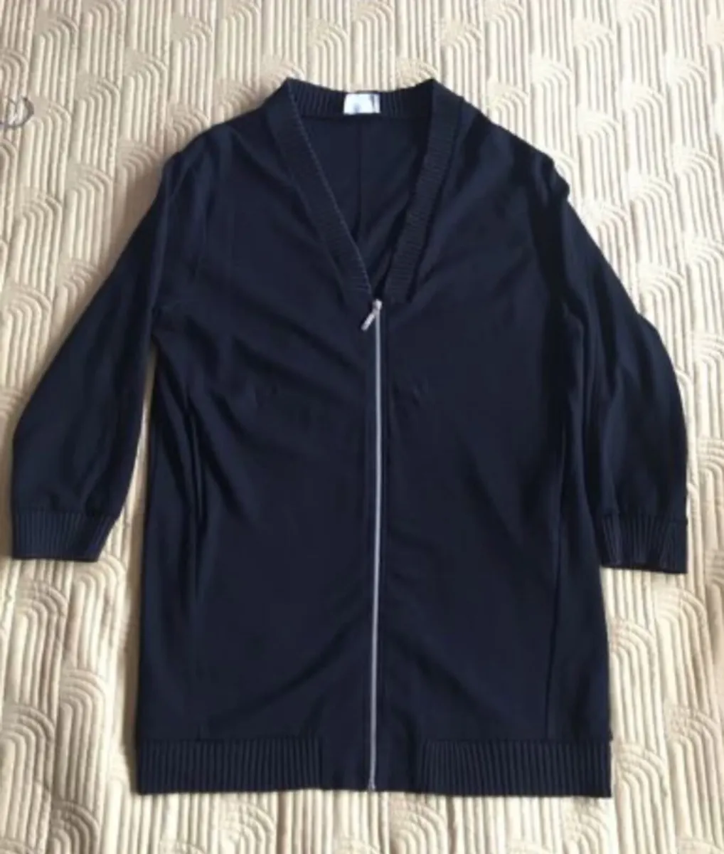 Savida Black Jersey Cardigan Size L - Image 1
