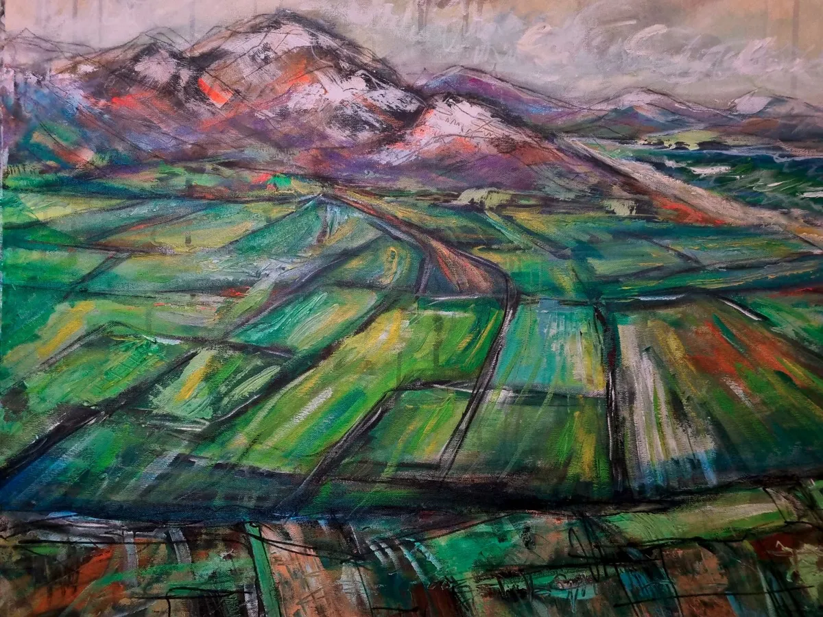 Riverside Landscape - The Mayo Green 87x65cm - Image 3