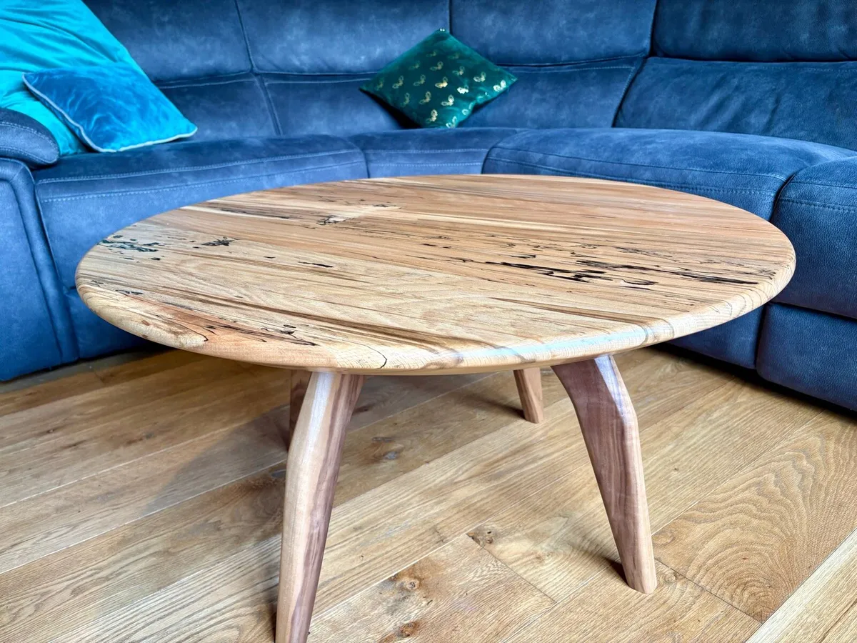 Spalted beech and walnut coffee table - Image 2