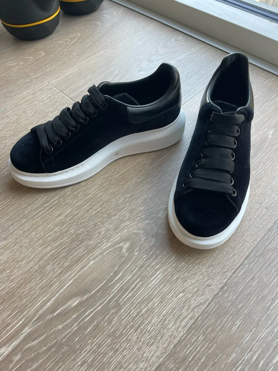 Alexander McQueen oversized velvet trainers - Image 1