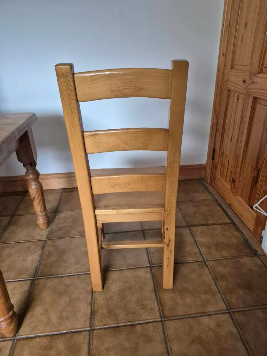 Solid Pine Kitchen Table & 6 Chairs - Image 4