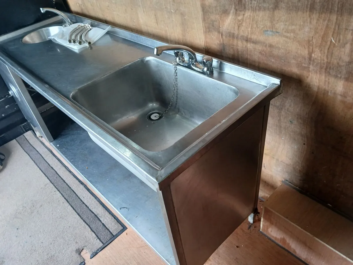 Staneless steel cabbinet double sink unit complete - Image 2