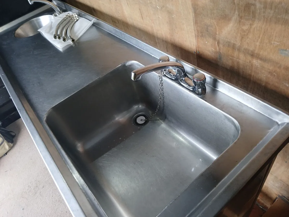 Staneless steel cabbinet double sink unit complete - Image 3