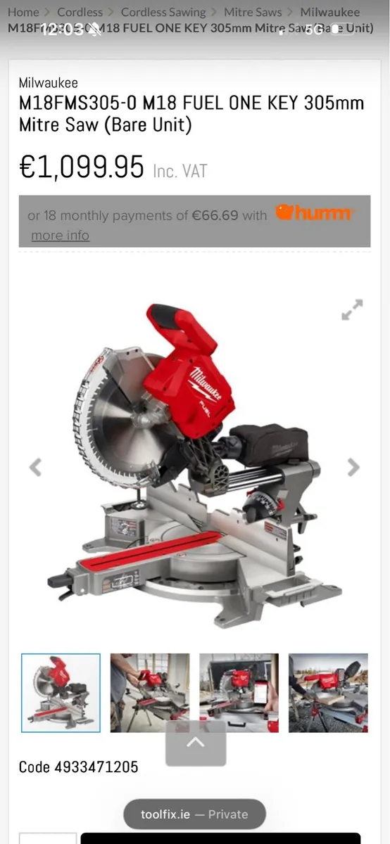 Milwaukee Mitre saw and stand - Image 1