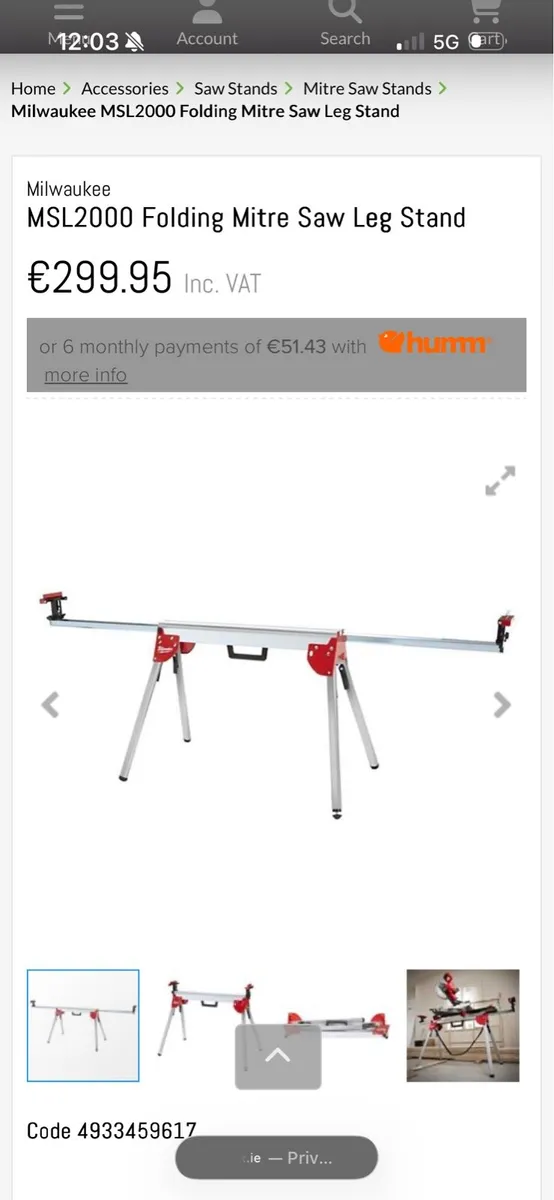 Milwaukee Mitre saw and stand - Image 2