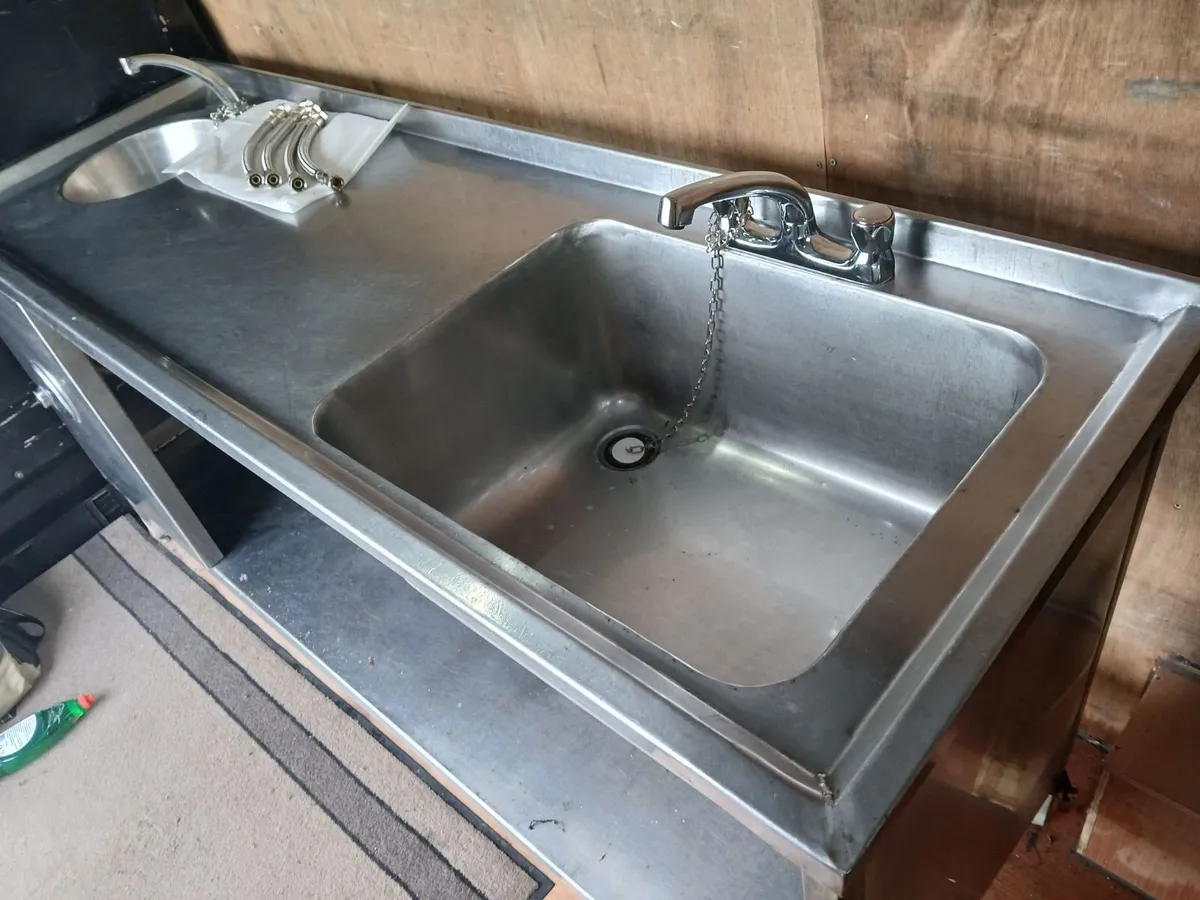 Staneless steel cabbinet double sink unit complete - Image 4