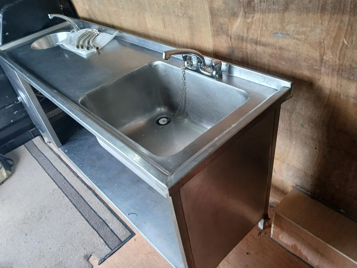 Staneless steel cabbinet double sink unit complete - Image 3