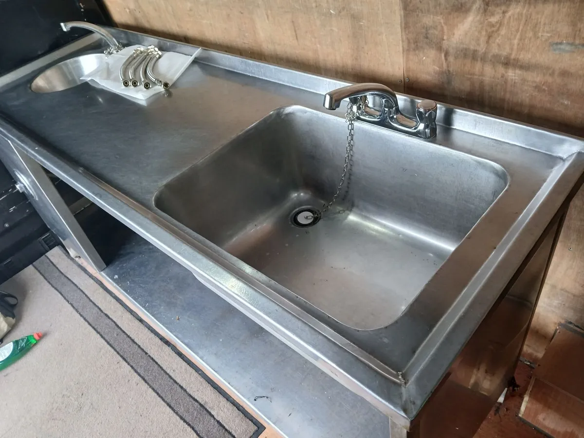 Staneless steel cabbinet double sink unit complete - Image 4