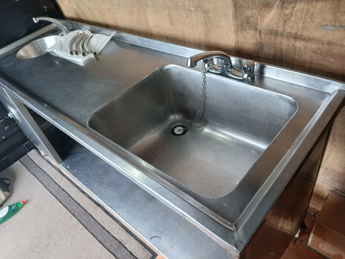Staneless steel cabbinet double sink unit complete - Image 3