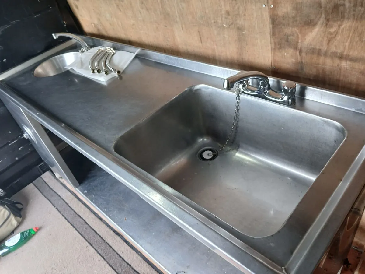 Staneless steel cabbinet double sink unit complete - Image 4