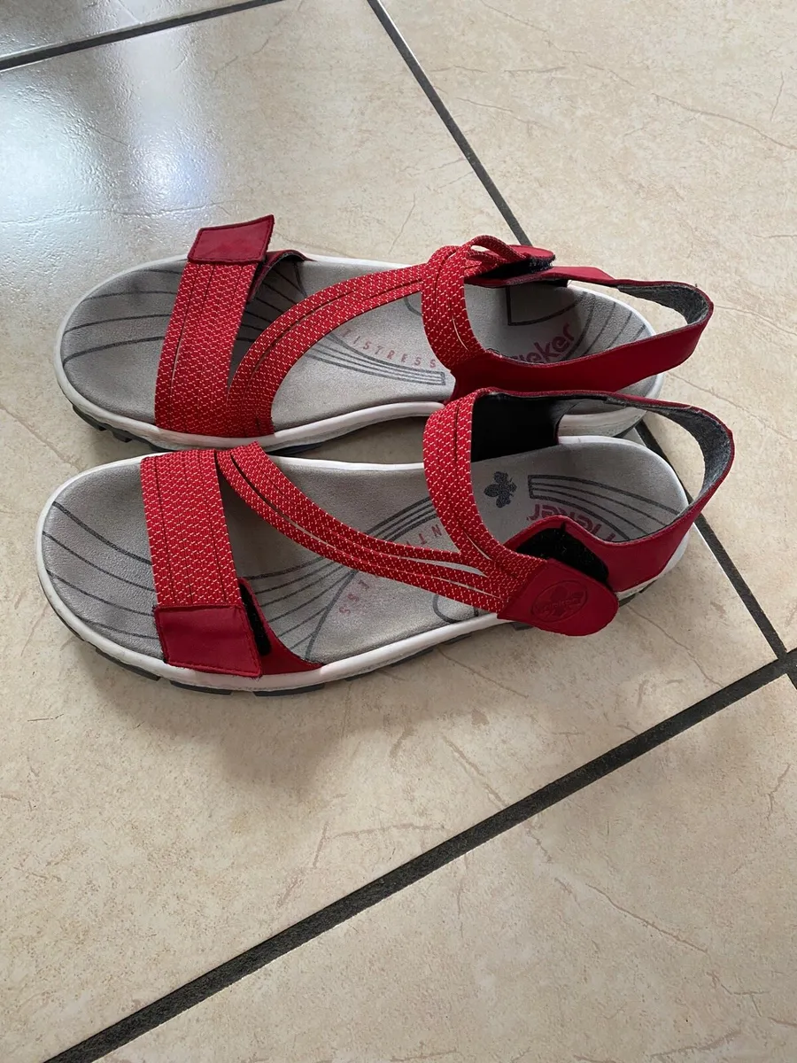 Rieker Antistress sandals, Red, Size 41 - exce - Image 1