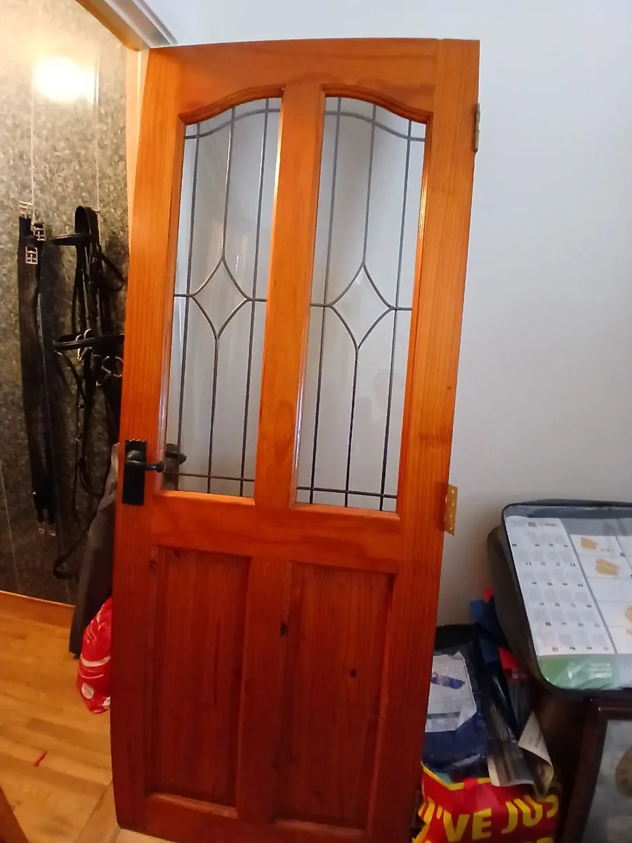 Solid Pine Internal Door with glass.