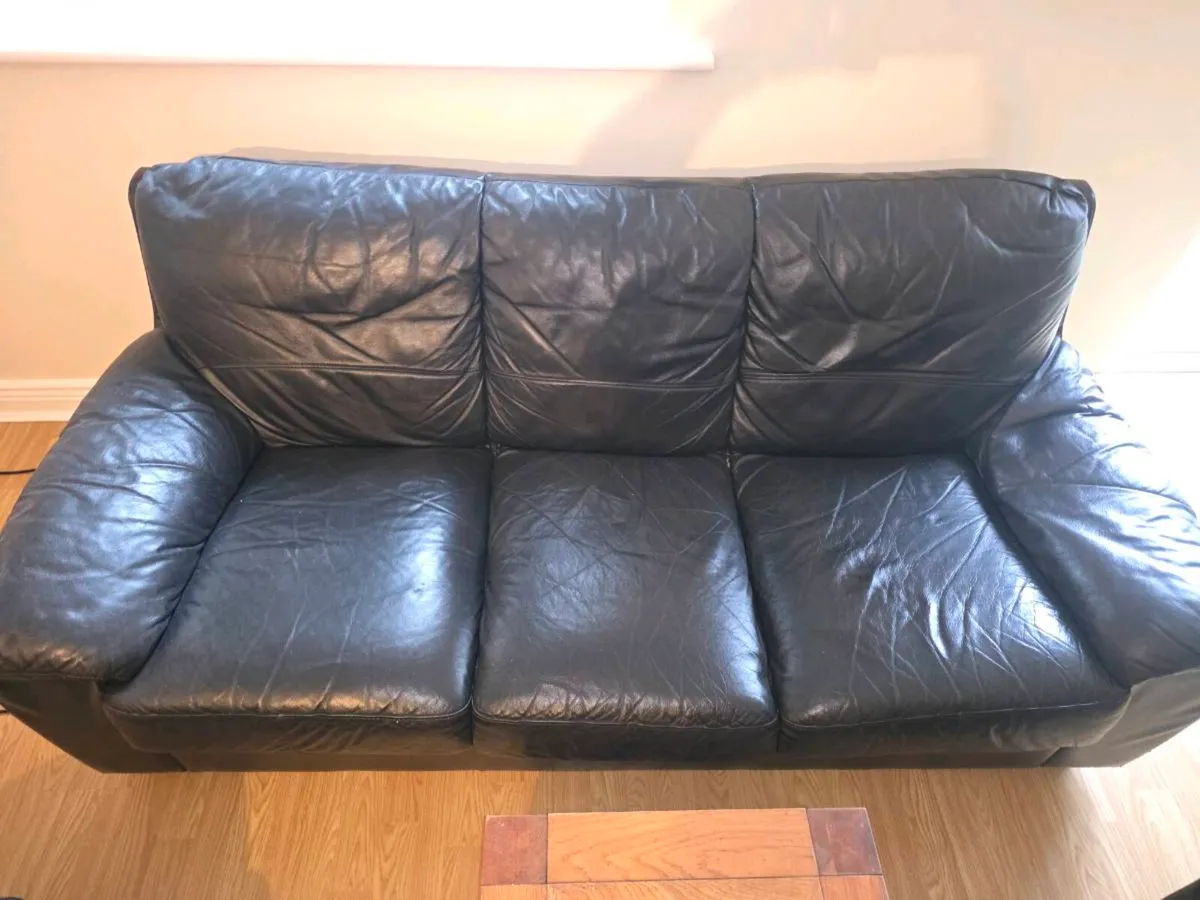 Black 3 seater + armchair - Image 1