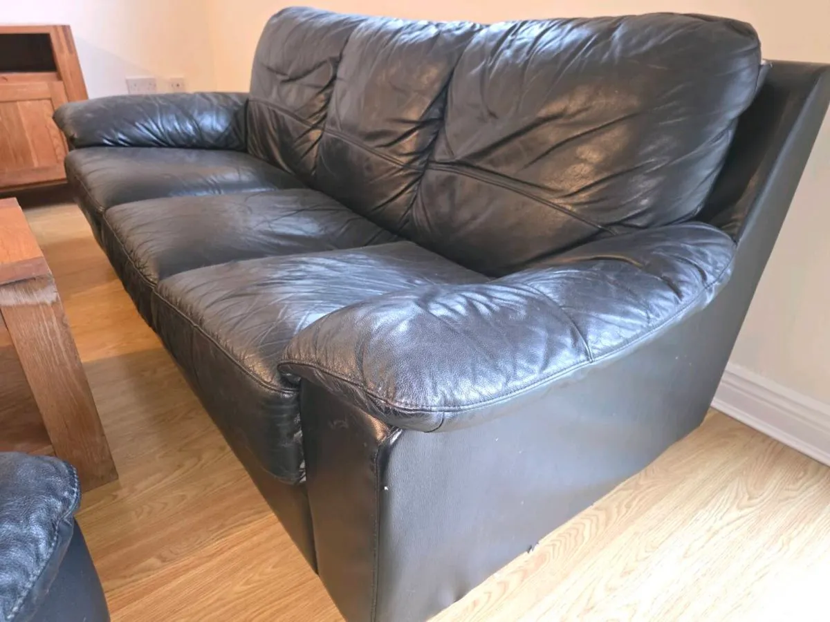 Black 3 seater + armchair - Image 2