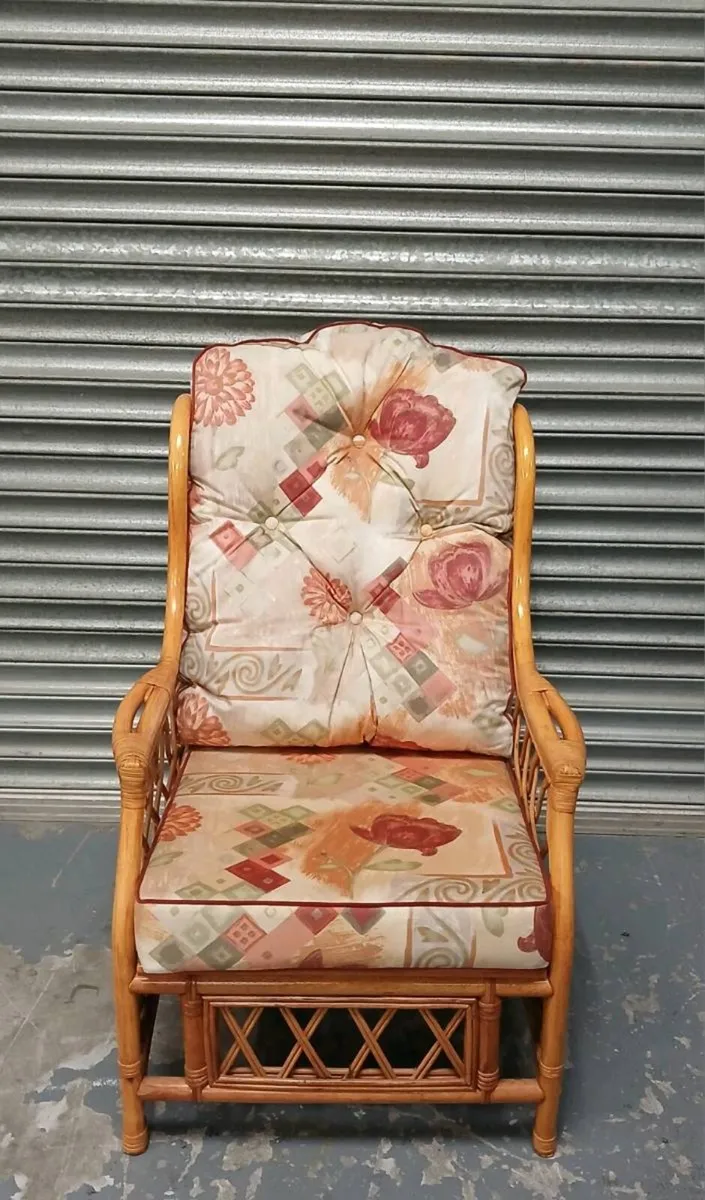 Rattan cane conservatory sun room chair - Image 1