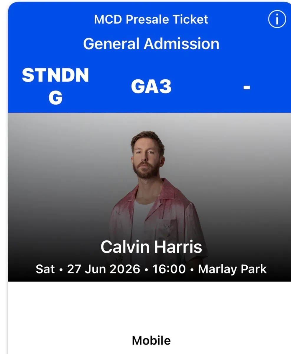 Calvin Harris , Marley park - Image 1