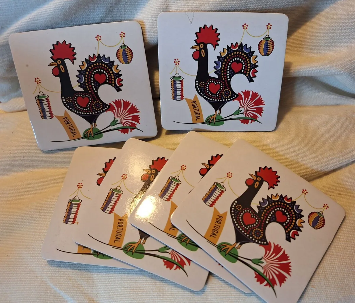 Set of 6 Portuguese Rooster Coasters - New - Image 2