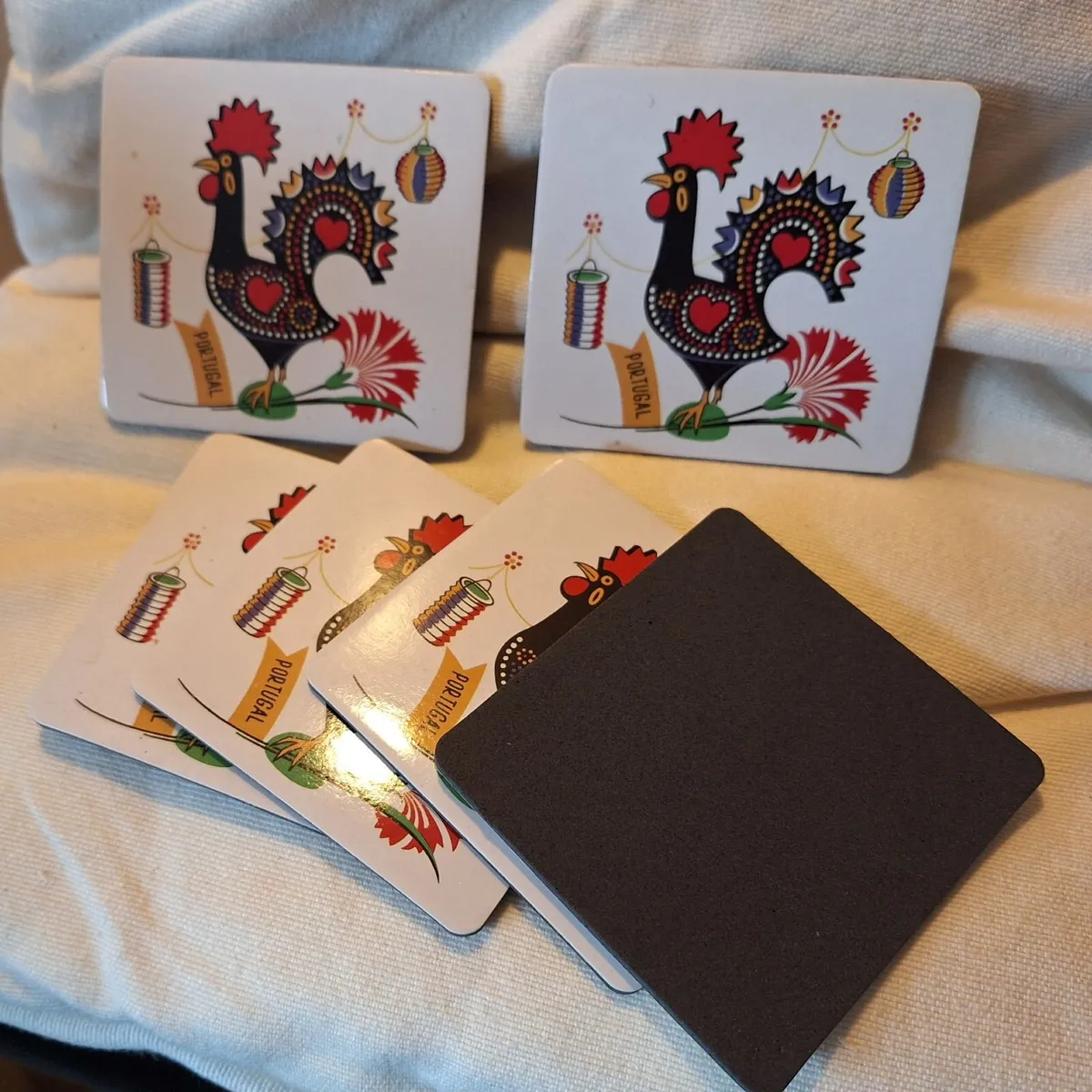 Set of 6 Portuguese Rooster Coasters - New - Image 3