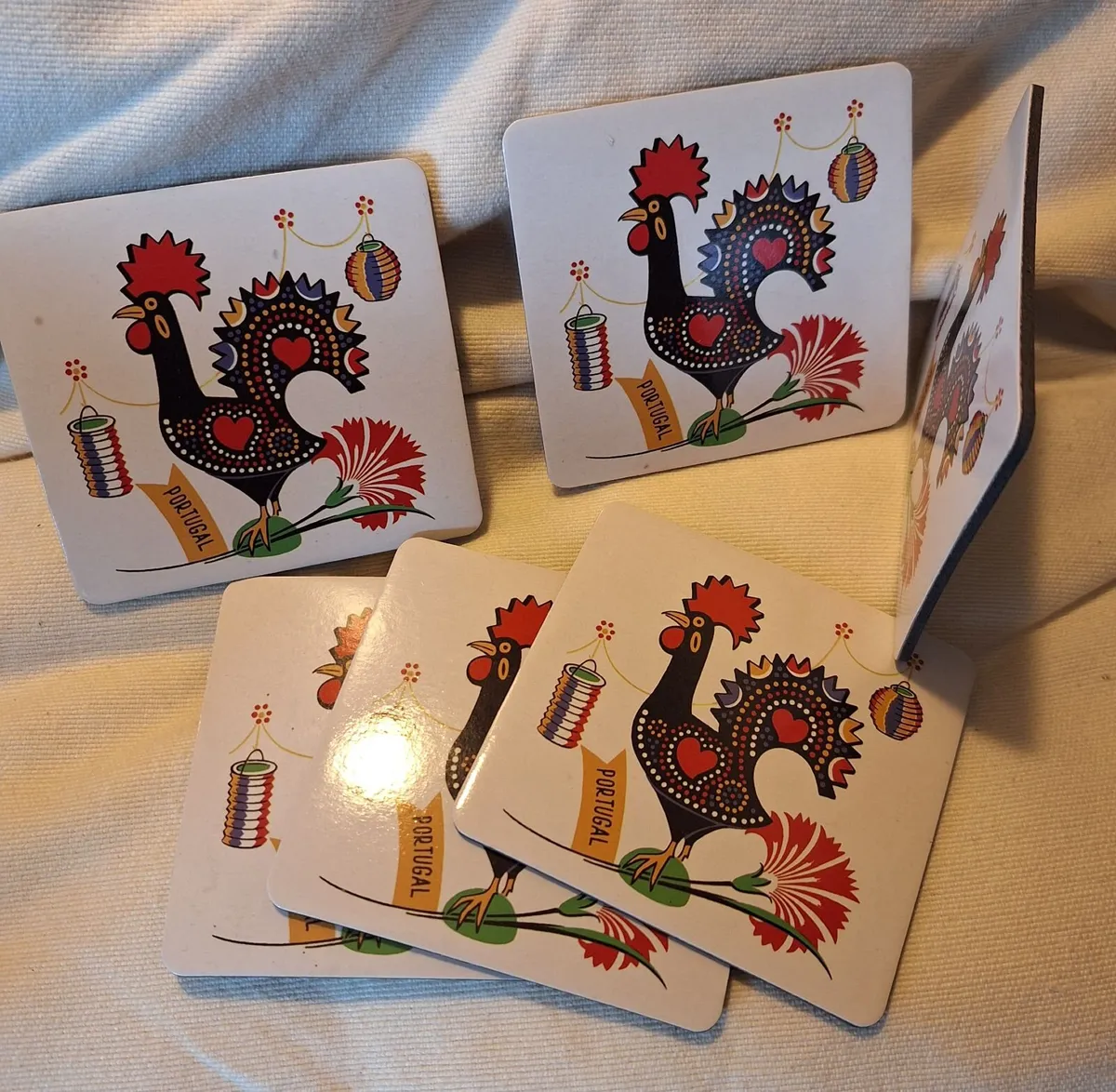 Set of 6 Portuguese Rooster Coasters - New - Image 4