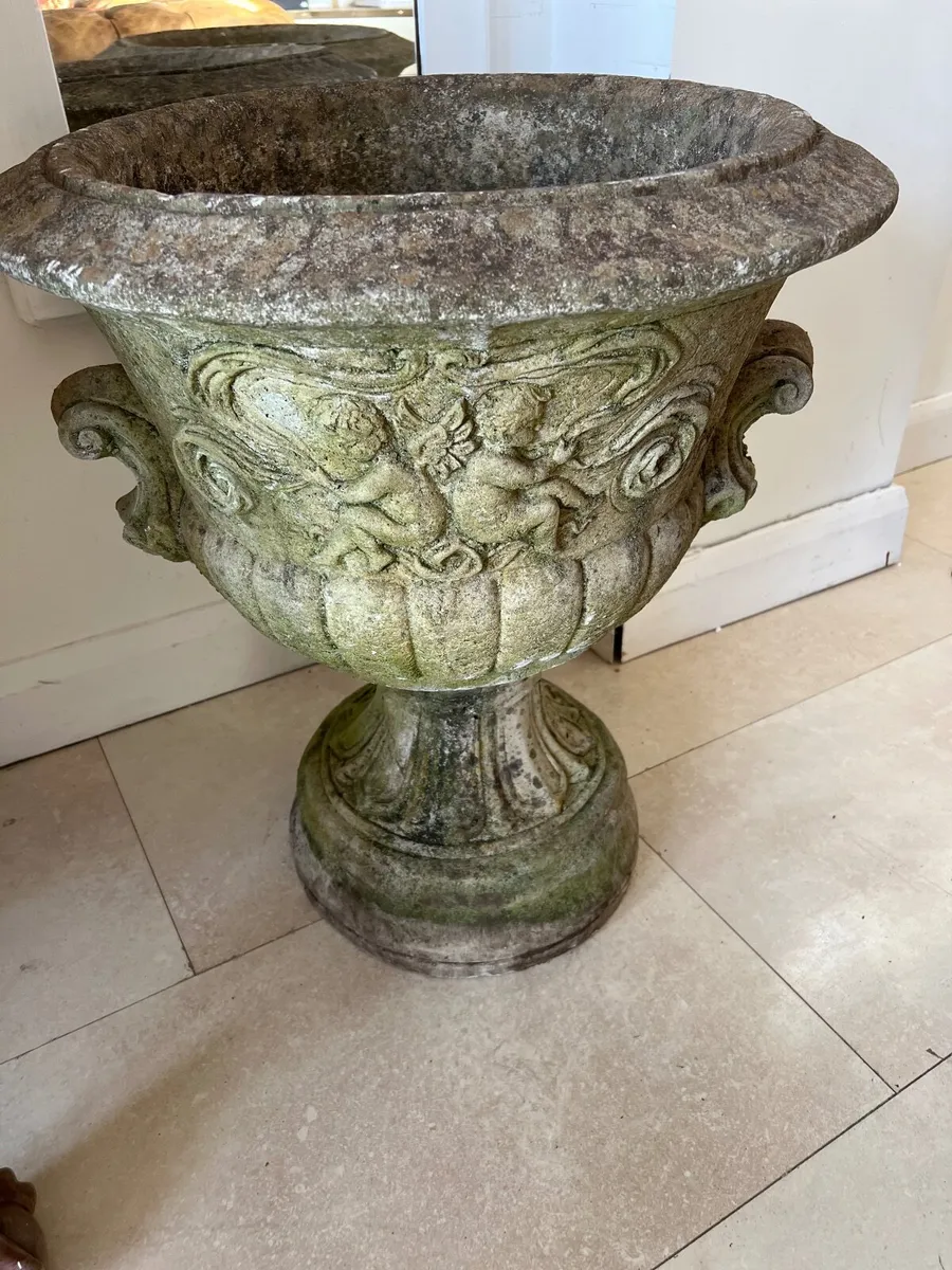 Antique and vintage pair of planters - Image 2