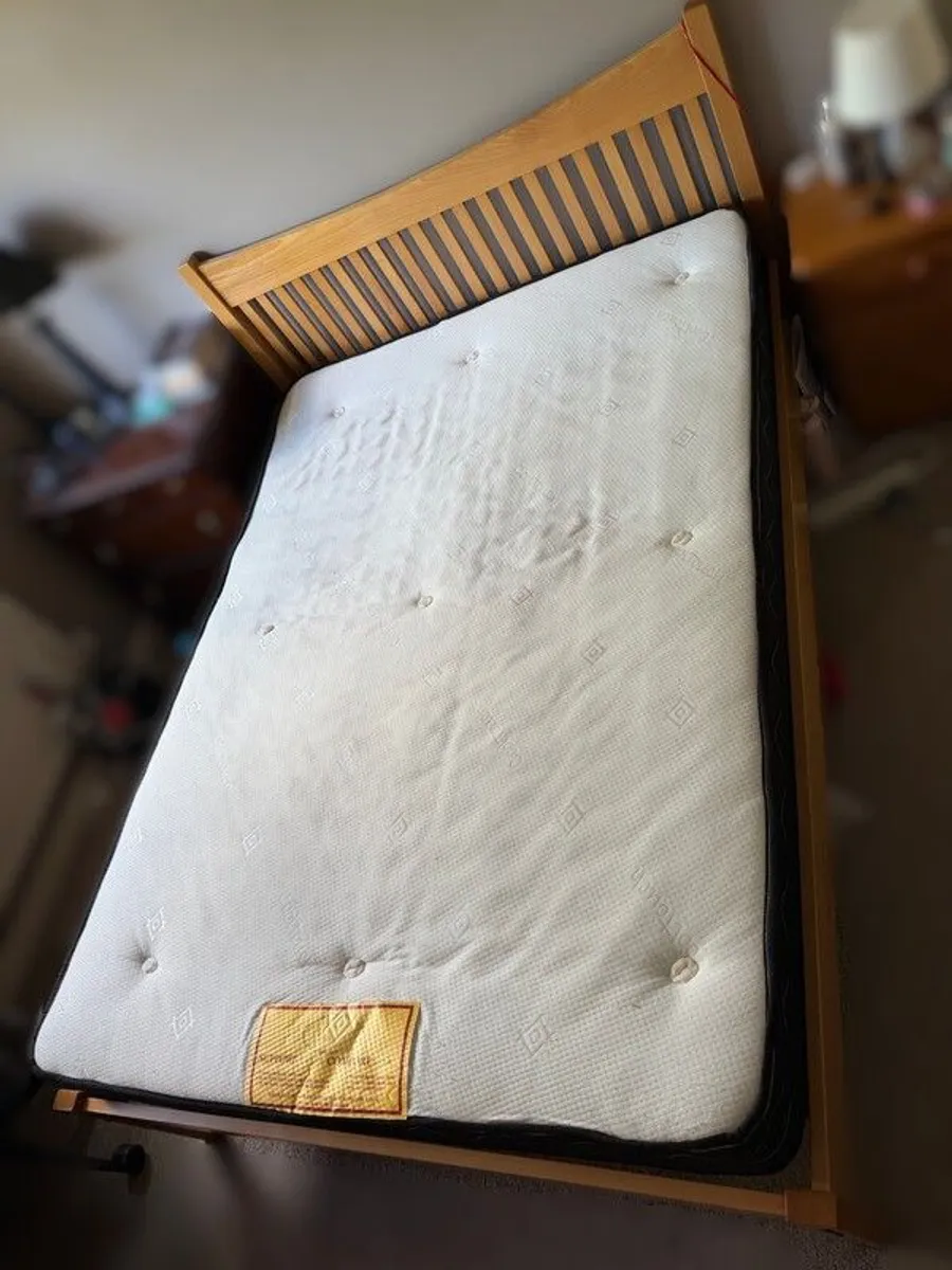 Double bed frame and mattress - Image 2